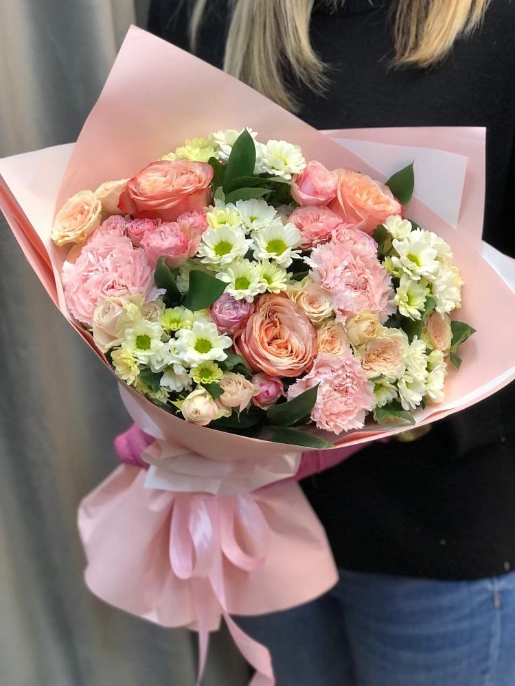 Букет цветов из: Гвоздики, Розы и Хризантемы в Дылыме