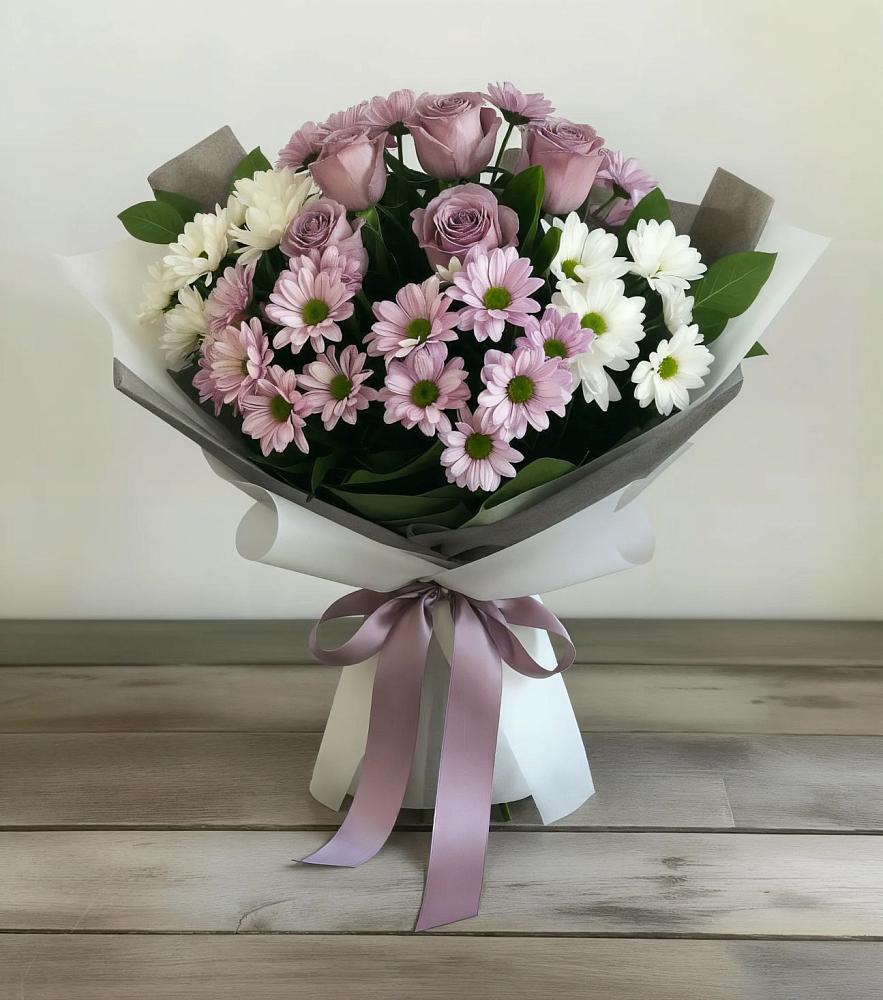 Букет цветов из: Хризантемы и Розы в Дылыме