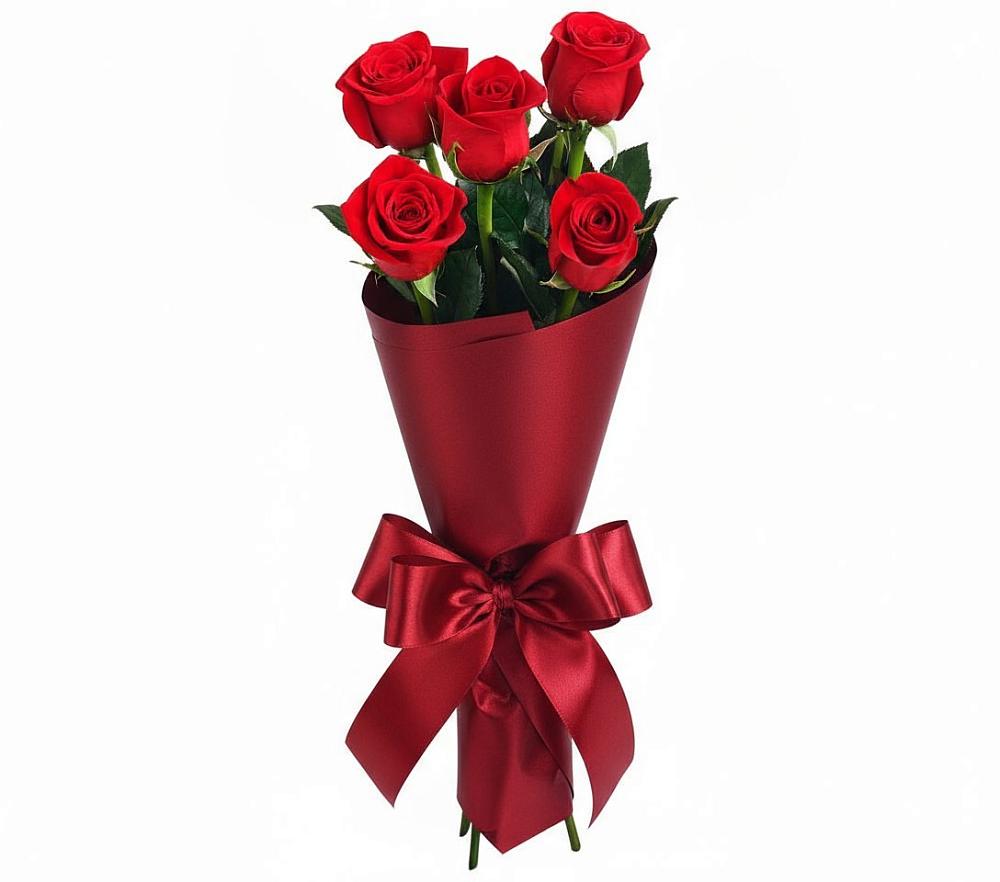 Букет 5 Красных роз Эдлесс Лав в Дылыме