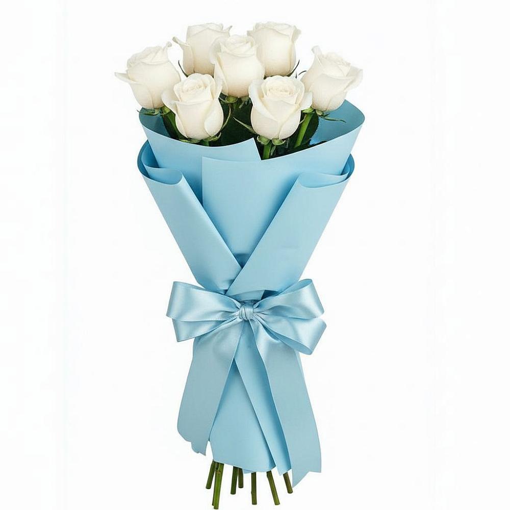 Букет 7 белых роз Проуд в Дылыме