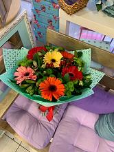 Букет цветов из:  Герберы, Хризантемы и Альстромерии #REPLACE_PRED# Дылыме
