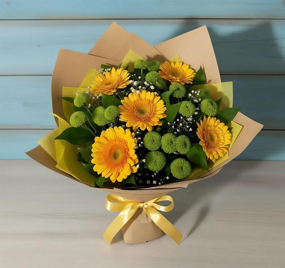 Букет цветов из: Герберы и Хризантемы в Дылыме
