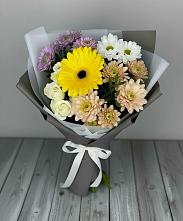 Букет цветов из:  Розы, Герберы и Хризантемы #REPLACE_PRED# Дылыме