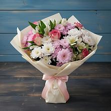 Букет цветов из:  Хризантемы, Альстромерии и Розы в Дылыме