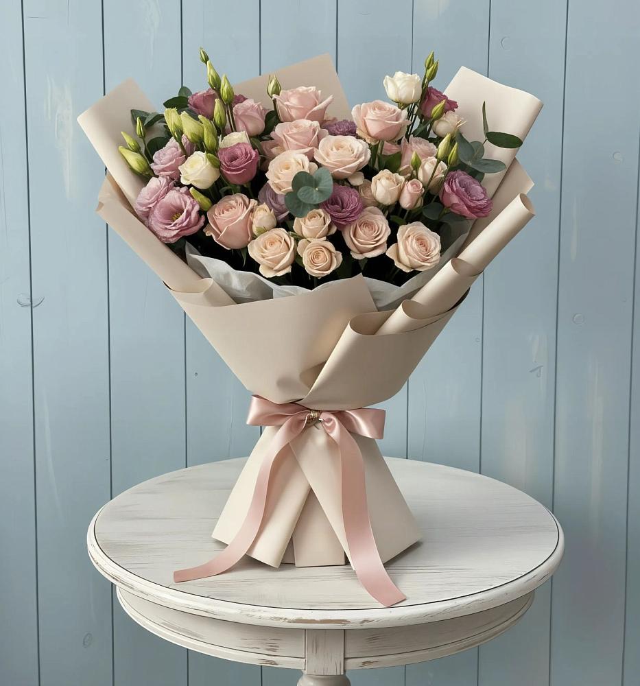 Букет цветов из: Розы и Лизиантусы в Дылыме