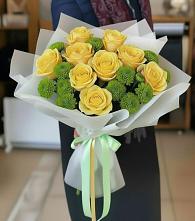 Букет цветов из:  Хризантемы и Розы #REPLACE_PRED# Дылыме