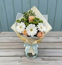 Букет цветов из:  Герберы, Розы и Хризантемы в Дылыме