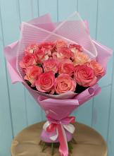 Букет 15 Розовых роз Равель в Дылыме