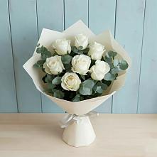 Букет Белые розы в Эвкалипте #REPLACE_PRED# Дылыме
