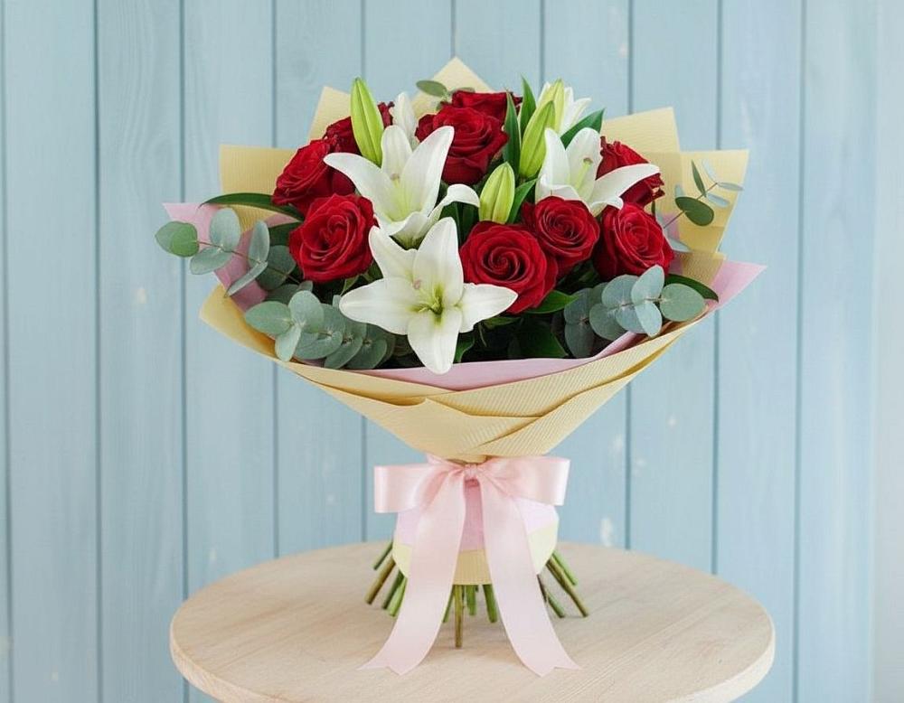 Букет цветов из: Лилии и Розы в Дылыме